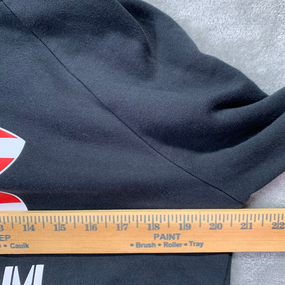 USA Flag Freedom Hoodie Fleece Black Pullover Sweatshirt Adult Medium Soft Fit - Picture 5 of 8